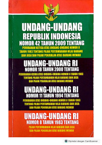 Undang-Undang Republik Indonesia Nomor 42 tahun 2009, Nomor 18 tahun 2000, Nomor 11 tahun 1994, Nomor 8 tahun 1983